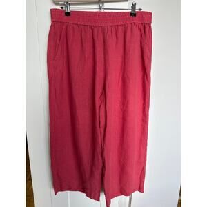 Stella Carakasi 100% Linen Berry Natural Lux City Pants, Size L, Like New
